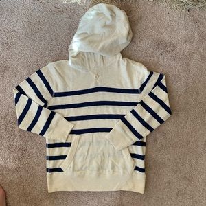 BRAND NEW gap kids striped beige and blue hoodie